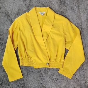 Vibrant Yellow Cropped Jacket